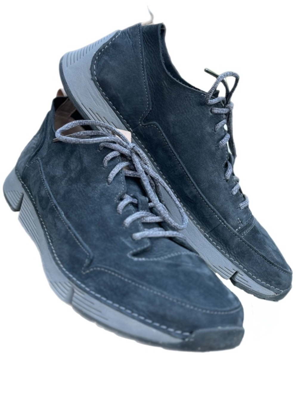 Clarks Trigenic Flex Sneakers Men’s 11 Gray Nubuck Comfort Lace Up Shoes